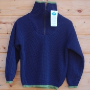 Navy Half-Zip Jumper in Pure Merino Wool Navy Half-Zip Jumper in Pure Merino Wool