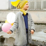 Girl's Coat in Boiled Organic Merino Wool Girl's Coat in Boiled Organic Merino Wool
