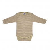 Envelope Neck Baby-Body in Organic Cotton, Wool & Silk