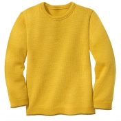 Lightweight Plain Knit Jumper with Trim in Organic Merino Wool