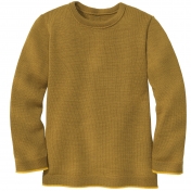 Lightweight Plain Knit Jumper with Trim in Organic Merino Wool