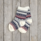 Patterned Baby Socks in Organic Wool, Cotton & Elastane