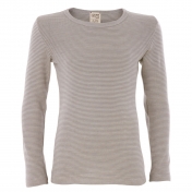 Extra-Soft Long-Sleeved Vest Top in Organic Wool & Silk