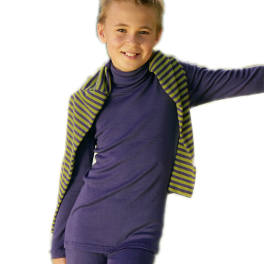 Children's Merino Wool and Silk Polo-neck Vest top