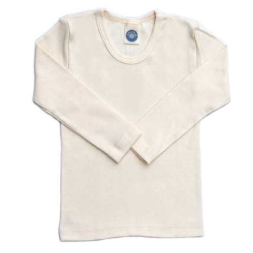 Long-Sleeved Children's Vest in Un-Dyed Organic Cotton