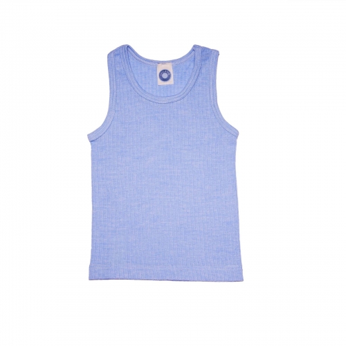 Child's Sleeveless Vest in Organic Cotton, Merino Wool & Silk