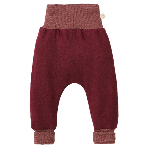 Light Weight Organic Boiled Wool Baby Trousers with Cuffs