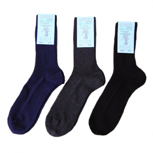2-Pack Adult's Machine-Washable Socks in Wool and Cotton