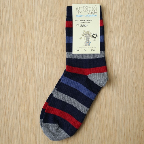 2- Pack Striped Children's Socks in Organic Cotton