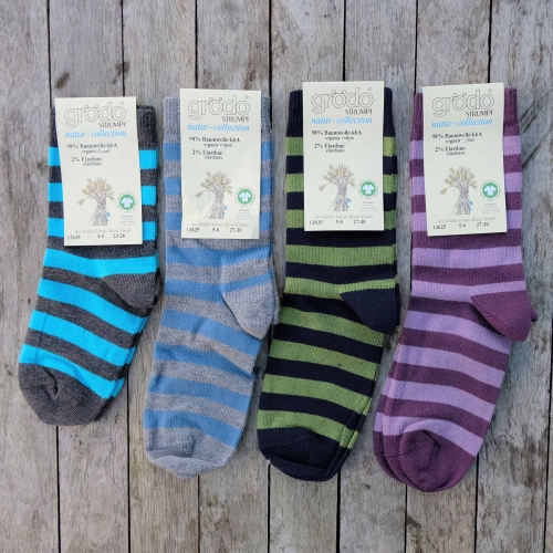 2-Pack Children's Striped Organic Cotton Socks
