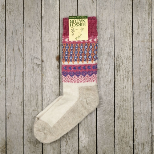 Adult's Patterned Organic Wool & Linen Socks