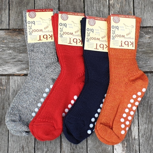Children's Non-slip Grippy Socks in Pure Wool