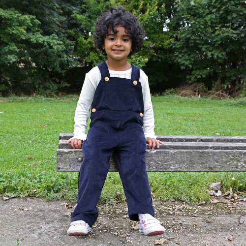 Navy Dungarees in Organic Cotton Baby Cord