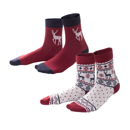 2-Pack Adult's Winter Design Socks in Organic Cotton