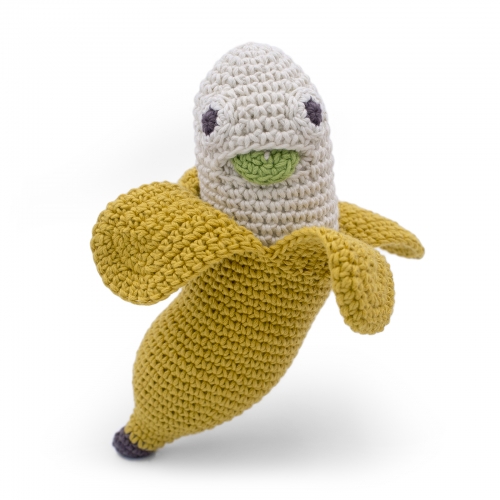 Joshua Banana Hand Crocheted Rattle