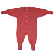 All-In-One Pyjamas Without Feet in Organic Merino Wool Terry