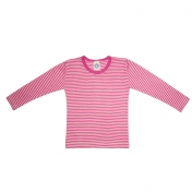 Stripy Long-Sleeved Vest Top in Wool & Silk