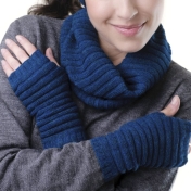 Adult\'s Ribbed Snood/ Collar In Pure Baby Alpaca