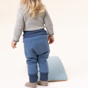 Light Weight Organic Boiled Wool Baby Trousers with Cuffs