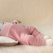 Light Weight Organic Boiled Wool Baby Trousers with Cuffs