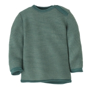 Melange Baby Jumper in Organic Merino Wool with Shoulder Button