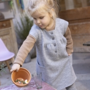 Placket Dress in Organic Boiled Merino Wool