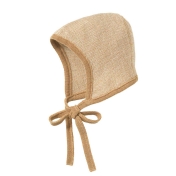 Knitted Organic Merino Wool Melange Baby Bonnet