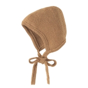 Knitted Organic Merino Wool Melange Baby Bonnet