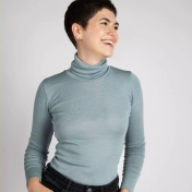 Women's Polo Vest in Merino Wool and Silk