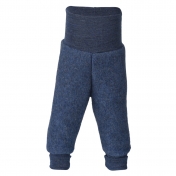 Organic Merino Wool Fleece Baby Trousers Blue 