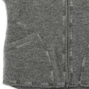 Hooded Jacket with Zip in Organic Boiled Merino Wool