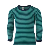 Wool & Silk Long-Sleeved Stripy Vest Top