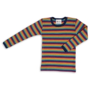 Wool & Silk Long-Sleeved Stripy Vest Top