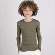 Wool & Silk Plain Long-Sleeved Vest Top