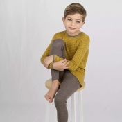 Wool & Silk Long-Sleeved Stripy Vest Top