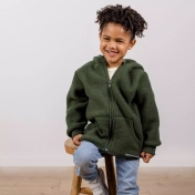 Organic Merino Wool Fleece Hooded Jacket