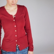 Women\'s Fine-Knit Cardigan in Merino Wool and Silk