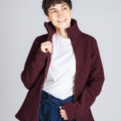 Fitted Merino Wool Zip Fleece Jacket for Women