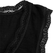 Women\'s Lace-Trimmed Sleeveless Vest in Wool and Silk