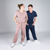 Unisex Interlock Sweatpants in Wool and Silk