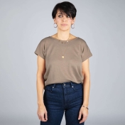 Women's Interlock Short-Sleeved Shirt in Wool and Silk