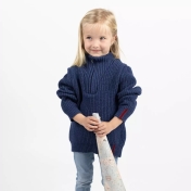 Children\'s Zip Necked Sweater in Merino Wool Silk Blend