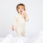 Babygrow with Feet in Wool and Silk