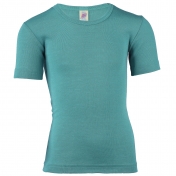 Plain Wool & Silk Short-Sleeved Vest Top
