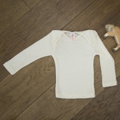 Long-Sleeved Fine Merino Wool Vest with Envelope Neck