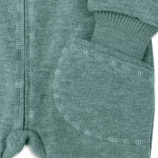 Hooded Zip Snugglesuit in Organic Boiled Wool