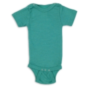 Organic Wool/Silk Short Sleeve Baby Body With Shoulder Poppers