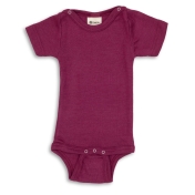 Organic Wool/Silk Short Sleeve Baby Body With Shoulder Poppers