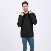 Men's Interlock Hoody in Merino Wool and Silk with 2% Elastane