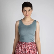 Women\'s Simple Vest in Merino Wool and Silk